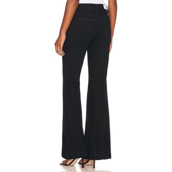 NWT Re/Done 70s Low Rise Bell Bottom Jeans in Black, Size 26 - Picture 2 of 13
